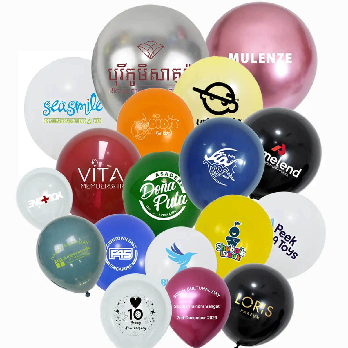 Natisnjen balon iz lateksa po meri
