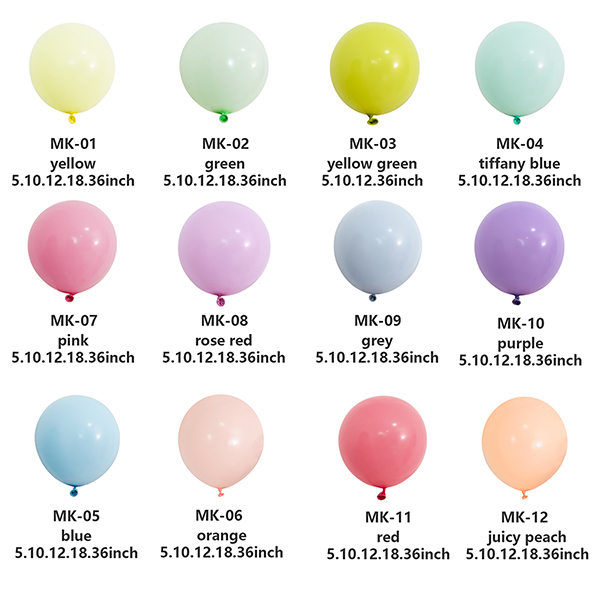 Kako določiti senčila za balone iz lateksa Macaron v mešanih paketih