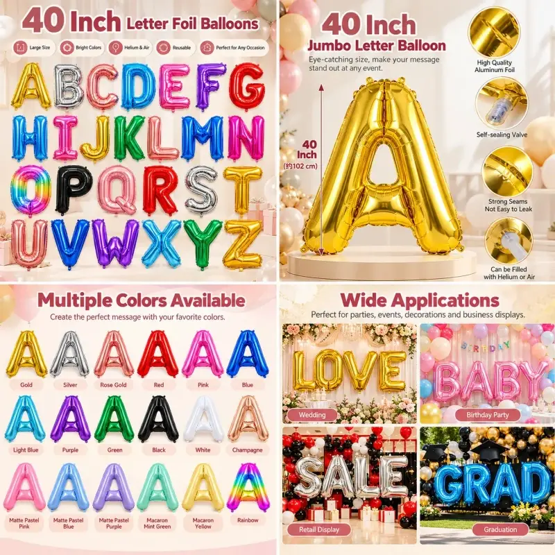 40-palčni baloni iz folije Letter