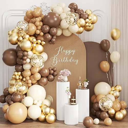 Komplet balonskih lokov kamelje barve