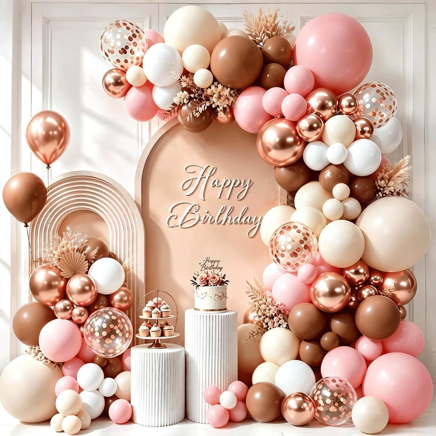 Dusty Rose Gold Balloon Girlland Arch Garland Kit