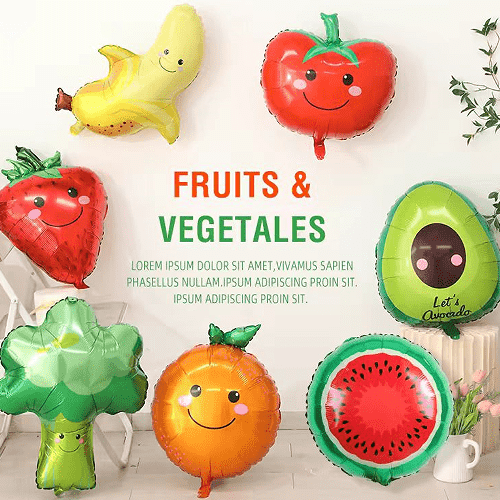 Baloni iz folije sadje in zelenjava