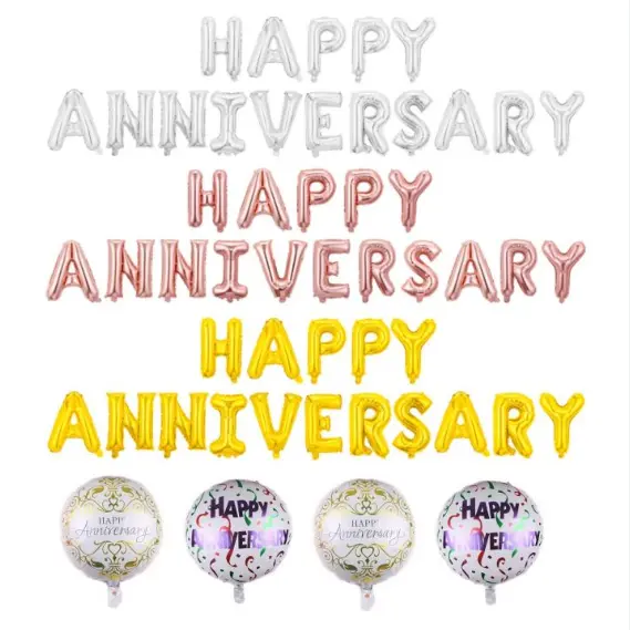 Dekoracija iz folijskih balonov za srečno obletnico