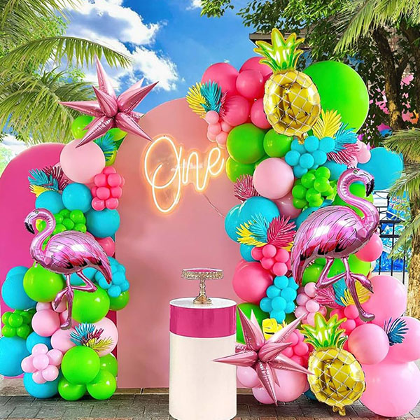 Komplet vencev z baloni na havajsko temo