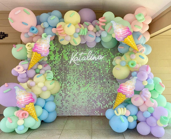 macaroon ice cream balloon arch garland