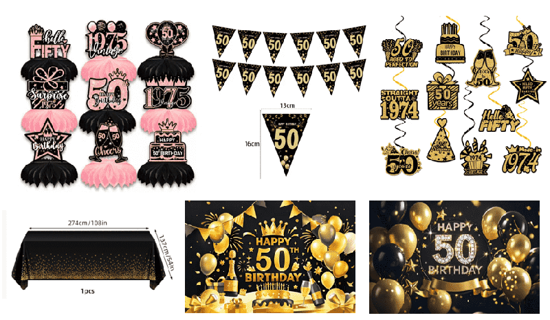 50th Birthday Balloon Accessories