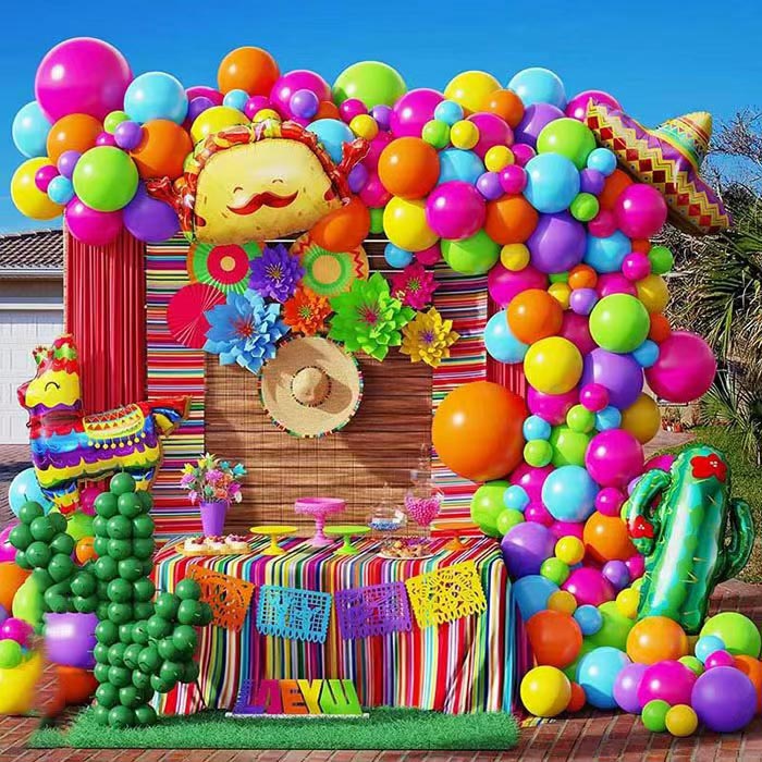 Mehiški fiesta balon lok garland komplet