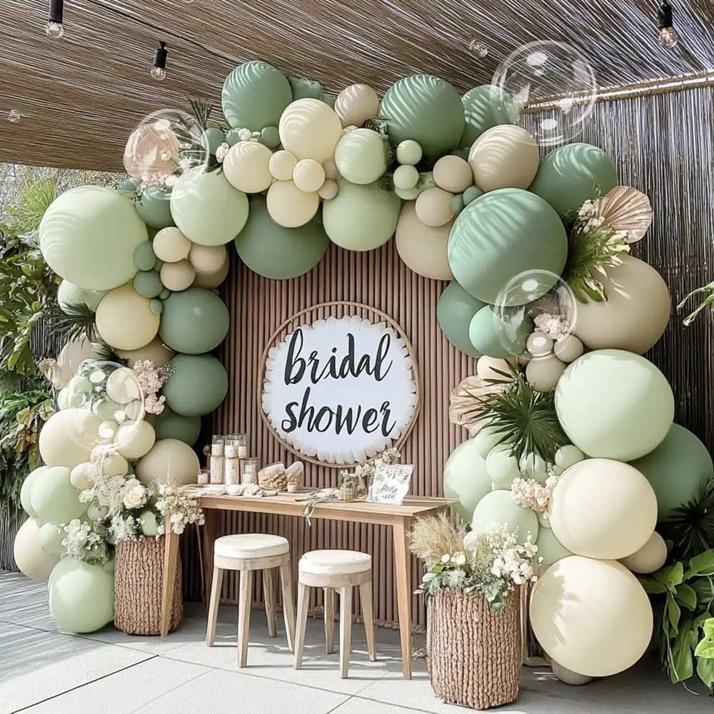 žajbelj zelen baby shower balonski lok