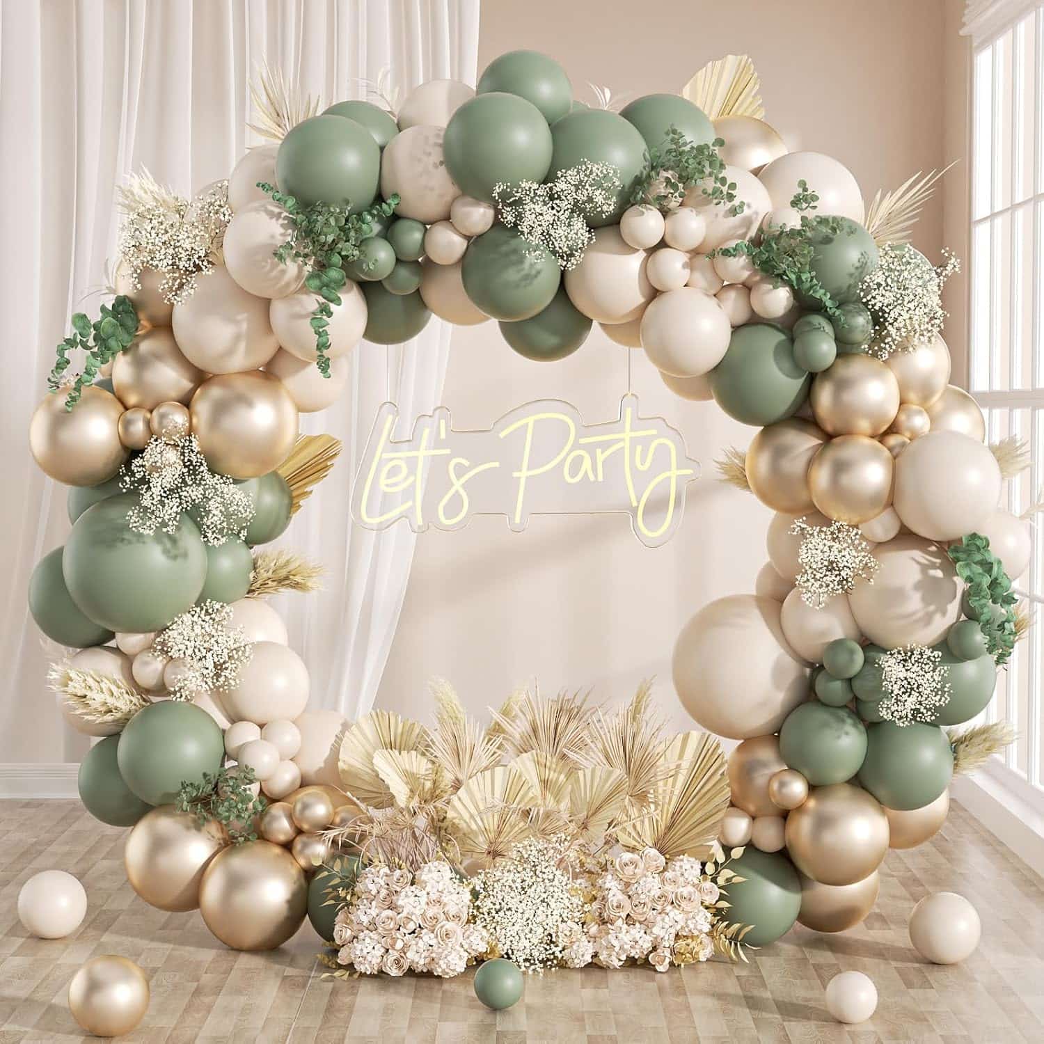 Sage Green Boho Balloon Garland Kit Kit